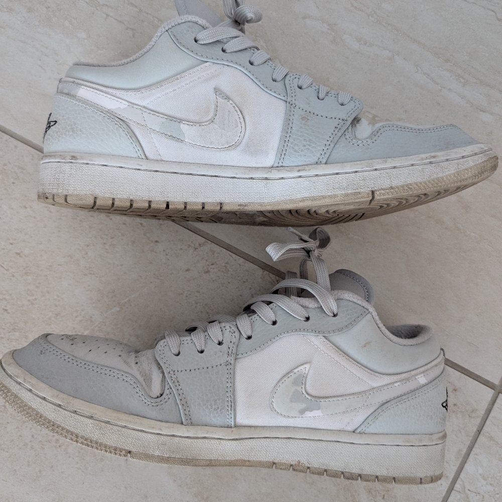 Gray and White Sneakers